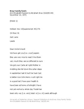 Ann Elizabeth Rawson to Abraham Bray.