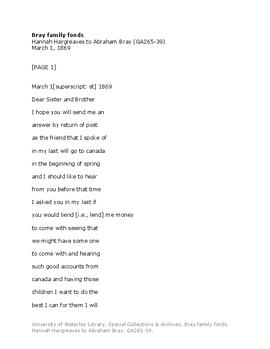 Hannah Hargreaves to Abraham Bray.