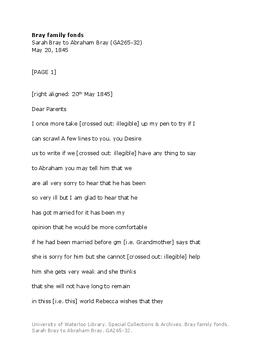 Sarah Bray to Abraham Bray.
