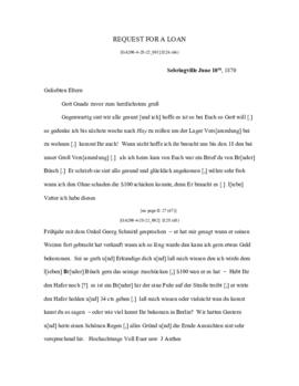 Request for a loan