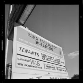 Sign, Corner University & King St., North