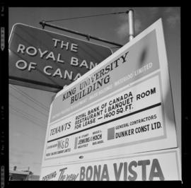 Sign, Corner University & King St., North