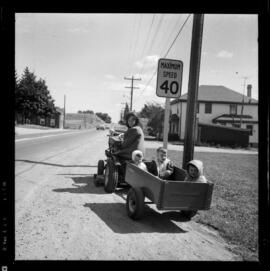 Swartz, Mrs. Grant, Tractor and Cart