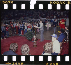 Hockey, Kitchener Rangers, presentation at Kitchener Memorial Auditorium, after game in Windsor