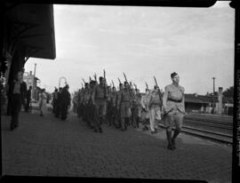Scots Fusiliers going to camp