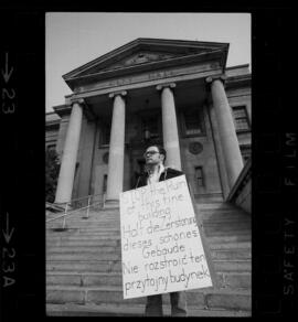 Kitchener City Hall Protester